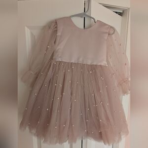 Elegant Pink Tulle Kids Dress